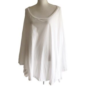 Michael Lauren White Cotton Oversized Dolman Sleeve Top